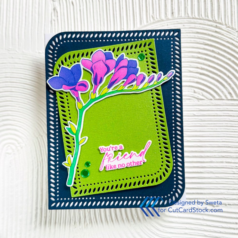 Stenciling Freesia Flourish
